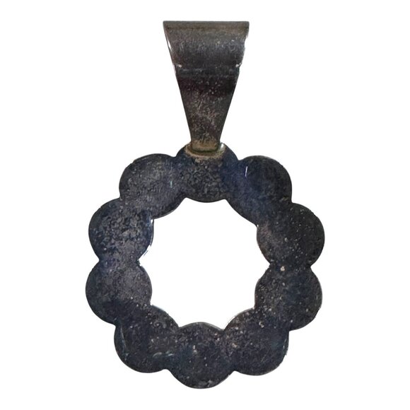 Jay King Turquoise Sterling Silver 925 Circle Pendant 16.03g Southwest Statement - Picture 2 of 5